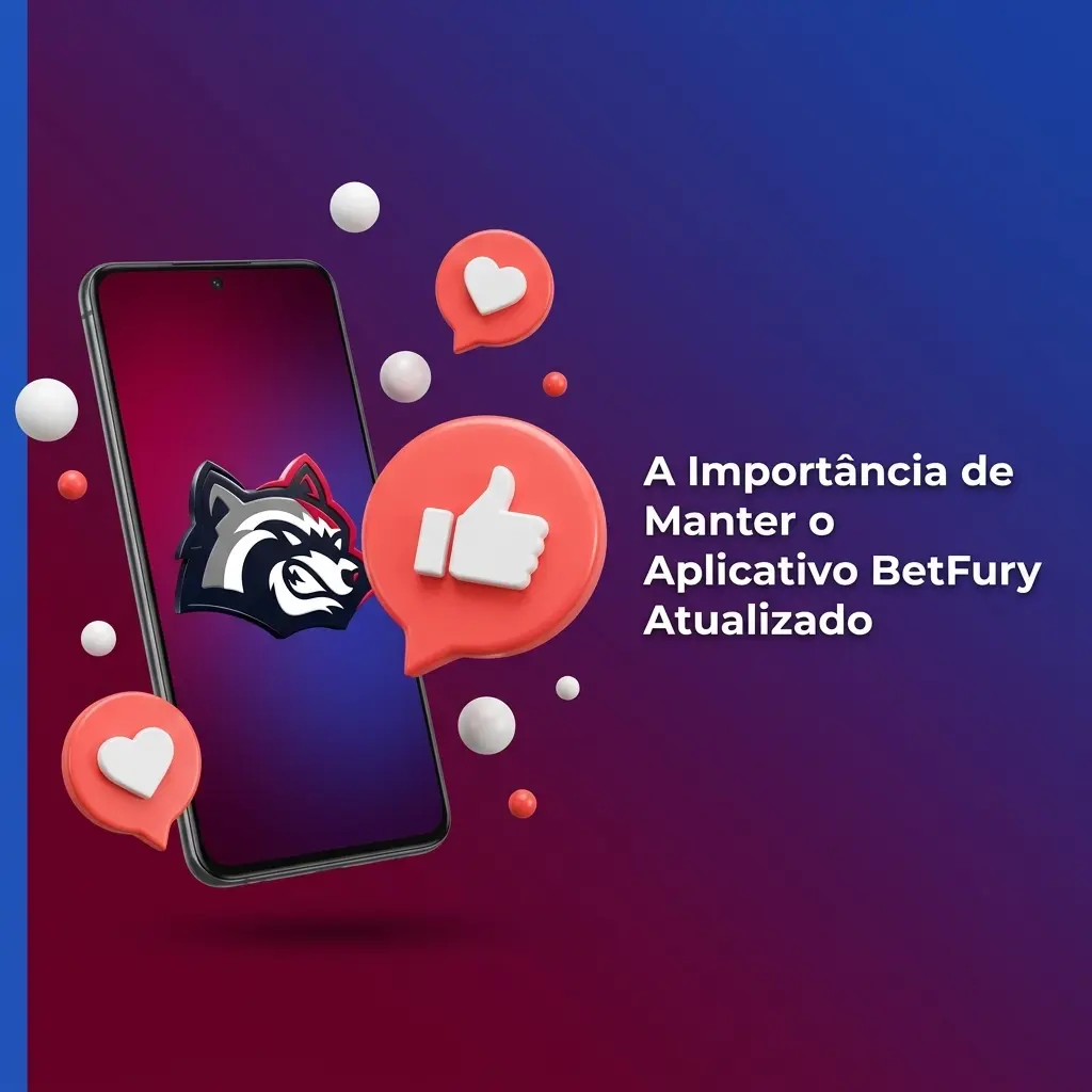 Smartphone exibindo atualização do aplicativo BetFury com ícones de segurança e desempenho em destaque