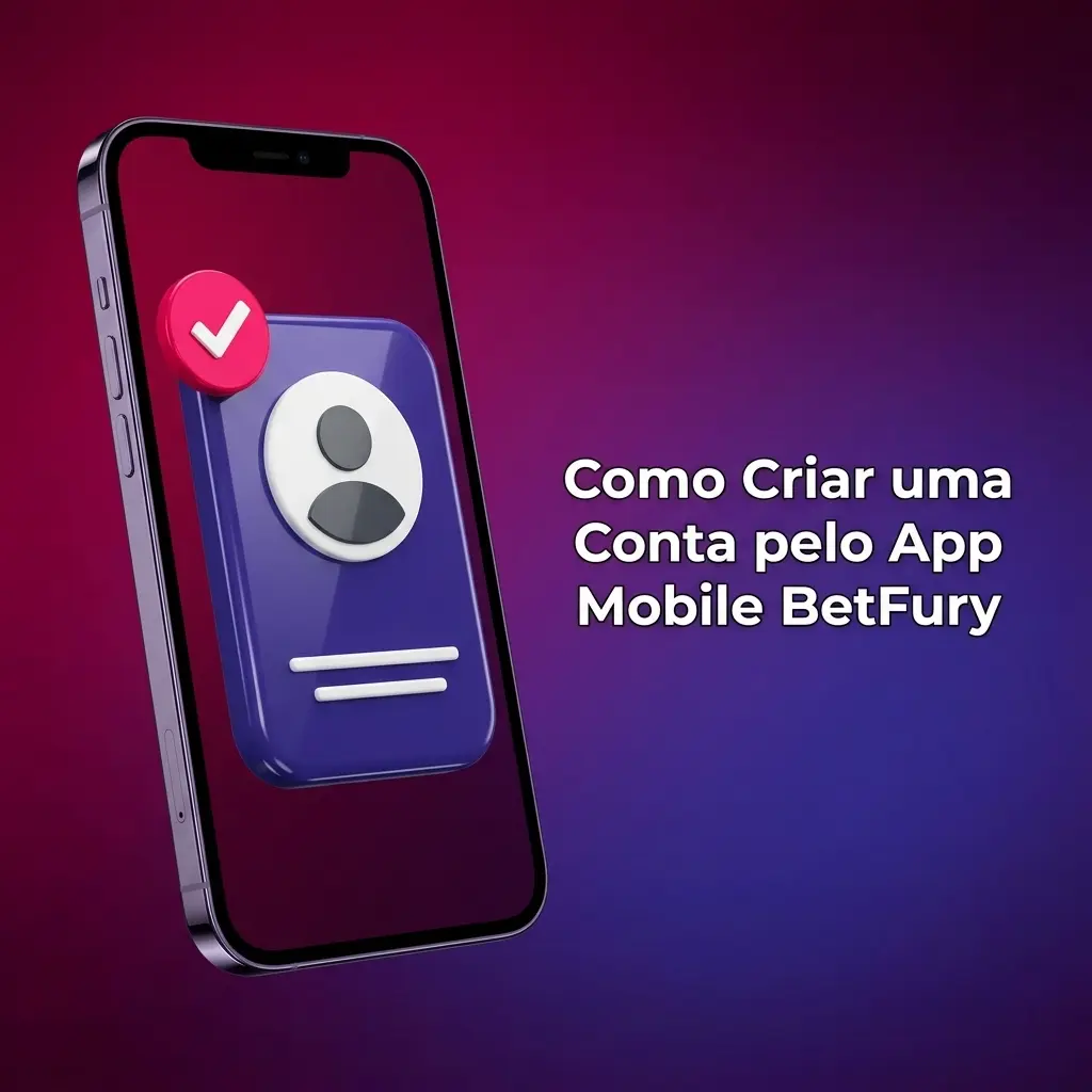Tela de cadastro no app mobile BetFury com campos de e-mail, senha e seleção de moeda BRL para criar conta